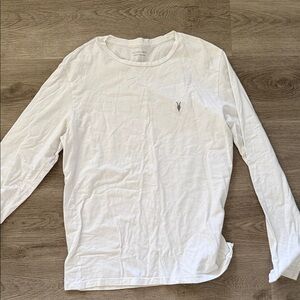 All Saints White Long-Sleeve Crew Neck Tee